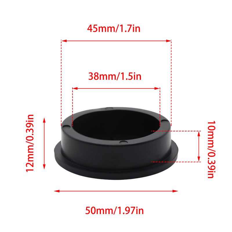 Adyoney 6 Pcs 45mm / 1-3/4 Inch Black Cable Cord Grommets, Rubber Desk Grommets for Table Computer Desk Wire Organizer TV Console and Other Furnitures Cover - Image 2